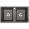 Nowoczesny zlewozmywak granitowy Eridan 2-komory 86x50 antracyt dla eleganckiej kuchni