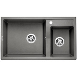 Stylowy Zlewozmywak Granitowy Eridan 2-komorowy 86x50 w Kolorze Antracytowym!