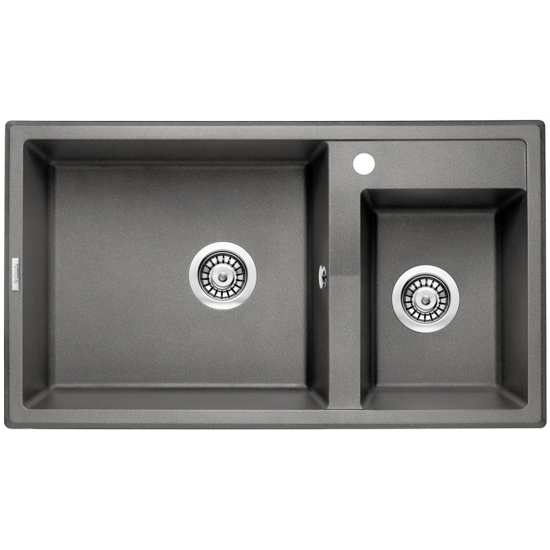 Stylowy Zlewozmywak Granitowy Eridan 2-komorowy 86x50 w Kolorze Antracytowym!