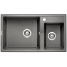 Stylowy Zlewozmywak Granitowy Eridan 2-komorowy 86x50 w Kolorze Antracytowym!