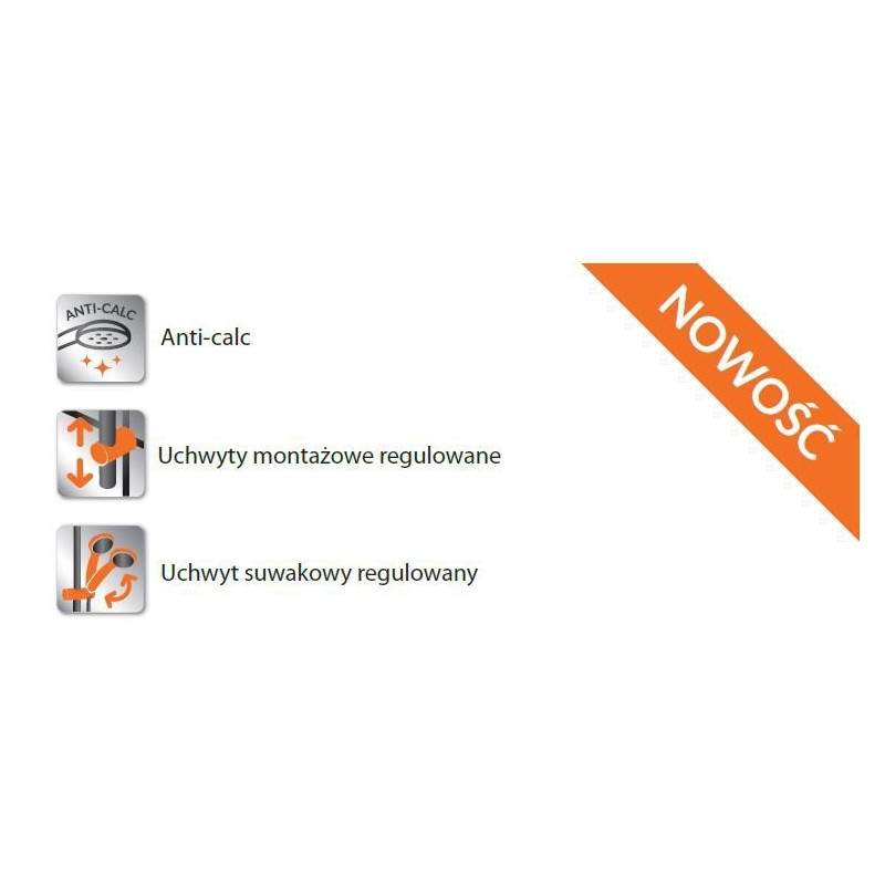 Zestaw prysznicowy z deszczownicą i baterią - Nowoczesny styl od Silves