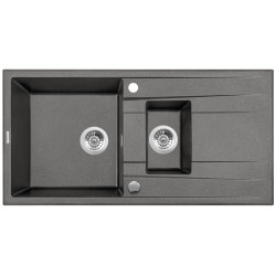 Elegancja i funkcjonalność - Granitowy Zlewozmywak 1,5-komorowy z Ociekaczem 100x50 Antracyt