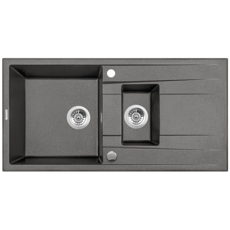 Elegancja i funkcjonalność - Granitowy Zlewozmywak 1,5-komorowy z Ociekaczem 100x50 Antracyt