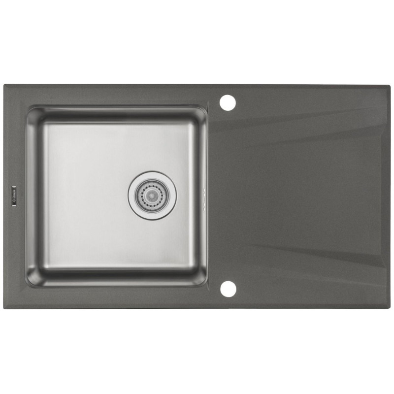Nowoczesny zlewozmywak antracyt Prime 86x50 1-komorowy z ociekaczem, trwały i stylowy!