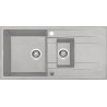 Stylowy Zlewozmywak Granitowy Eridan 1,5-komorowy z Ociekaczem 100x50cm, Szary Metalik