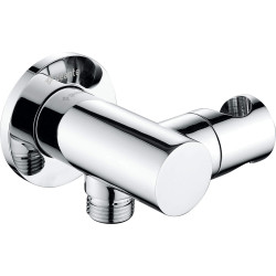 Chromowe Okrągłe Przyłącze Podtynkowe z Uchwytem do Słuchawki Prysznicowej