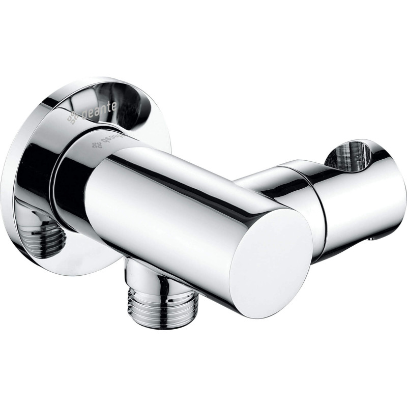 Chromowe Okrągłe Przyłącze Podtynkowe z Uchwytem do Słuchawki Prysznicowej