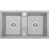 Granitowy Zlewozmywak Eridan - Dwukomorowy, Elegancki Szary Metalik, 86x50 cm