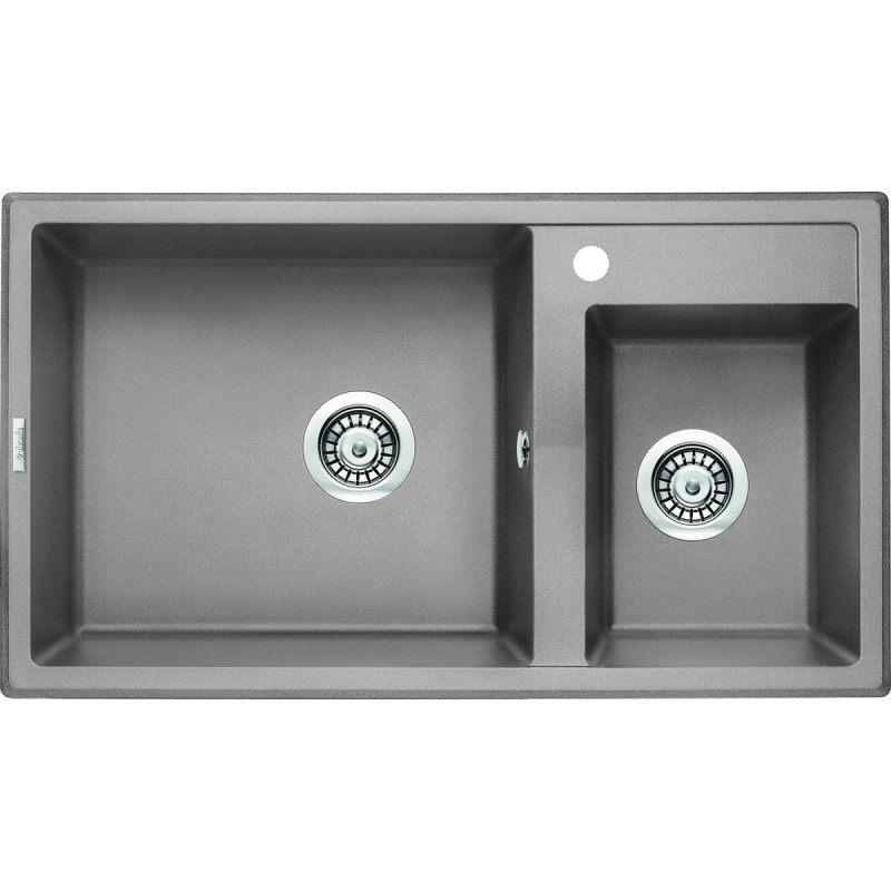 Granitowy Zlewozmywak Eridan Dual - Szary Metalik bez Ociekacza - Nowoczesna Elegancja