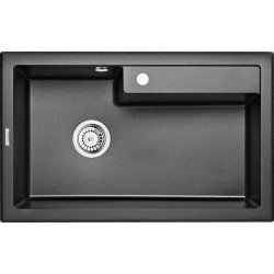 Granitowy zlewozmywak Eridan 1-komorowy 80x50 - Elegancja w grafitowym metaliku!