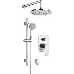 Podtynkowy zestaw prysznicowy lux: jednouchwytowy, hydromasaż, 5 strumieni, chrom