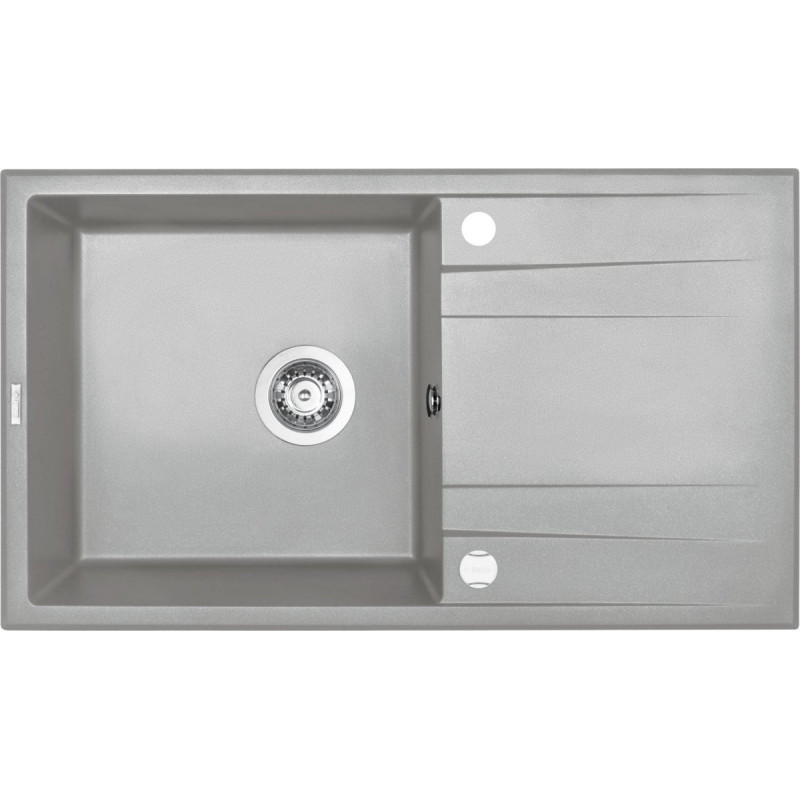 Granitowy Zlewozmywak Eridan 1-komorowy z Ociekaczem 86x50 Szary Metalik - Elegancja i Styl