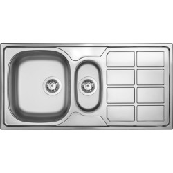Stylowy zlewozmywak stalowy SOUL 1,5-komorowy z ociekaczem 100x60 dekor - Elegancja i funkcjonalność