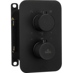 Czarna podtynkowa bateria termostatyczna do boxa - nowoczesny design dla Twojej łazienki!