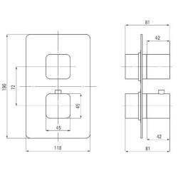 Zestaw podtynkowy prysznicowy z BOXEM, termostat, elegancki chrom, BXYZ0ECT