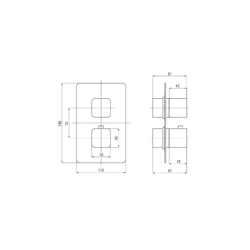 Zestaw podtynkowy prysznicowy z BOXEM, termostat, elegancki chrom, BXYZ0ECT