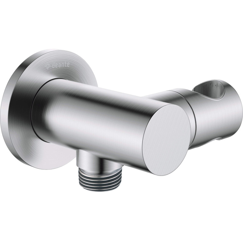 Okrągłe Przyłącze Stalowe pod Prysznic z Uchwytem - Nowoczesny Design!