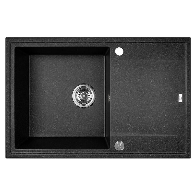 Laveo Megalo zlewozmywak granitowy czarne 500x780 1-komorowy