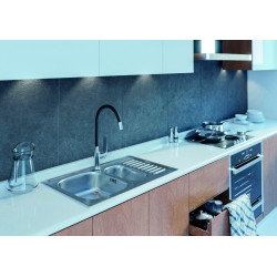 Laveo Megalo zlewozmywak granitowy czarne 500x780 1-komorowy