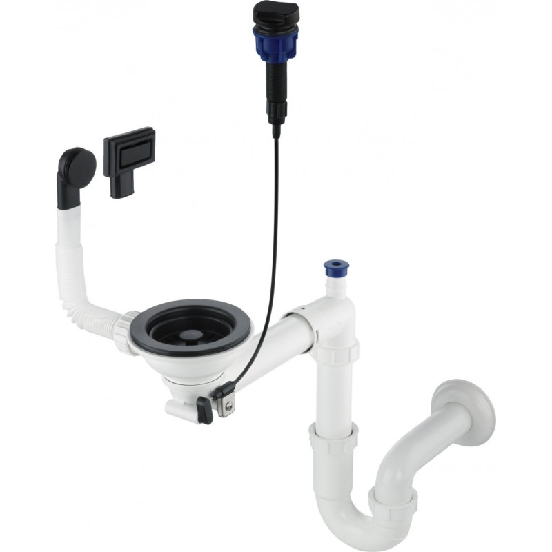 Niezawodny Syfon Space Saver do Zlewozmywaków Granitowych 1-komorowych - Czarny ZXY_N972