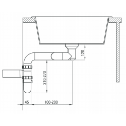Niezawodny Syfon Space Saver do Zlewozmywaków Granitowych 1-komorowych - Czarny ZXY_N972