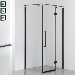 Stylowa Kabina Prysznicowa FRESH-LINE 120x80 Prawa Czarna dla Nowoczesnych Łazienek