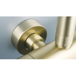 Luksusowy Zestaw Prysznicowy ze Złotym Wykończeniem - Regulowana Deszczownica 250mm