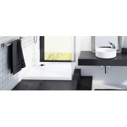 Nowoczesny brodzik prostokątny 80x90 z serii Corrina Stabilsound Plus dla stylowej łazienki