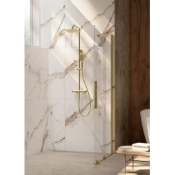 Ekskluzywna Deszczownica Złota z Termostatyczną Baterią - Regulowana Elegancja w Łazience