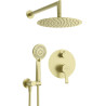 Elegancki złoty zestaw prysznicowy podtynkowy z funkcją hydromasażu i ochroną Anti-calc