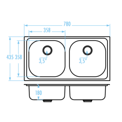 Stylowy Zlewozmywak Inox SKS 020T 78x43 cm - Wytrzymały i Komfortowy!