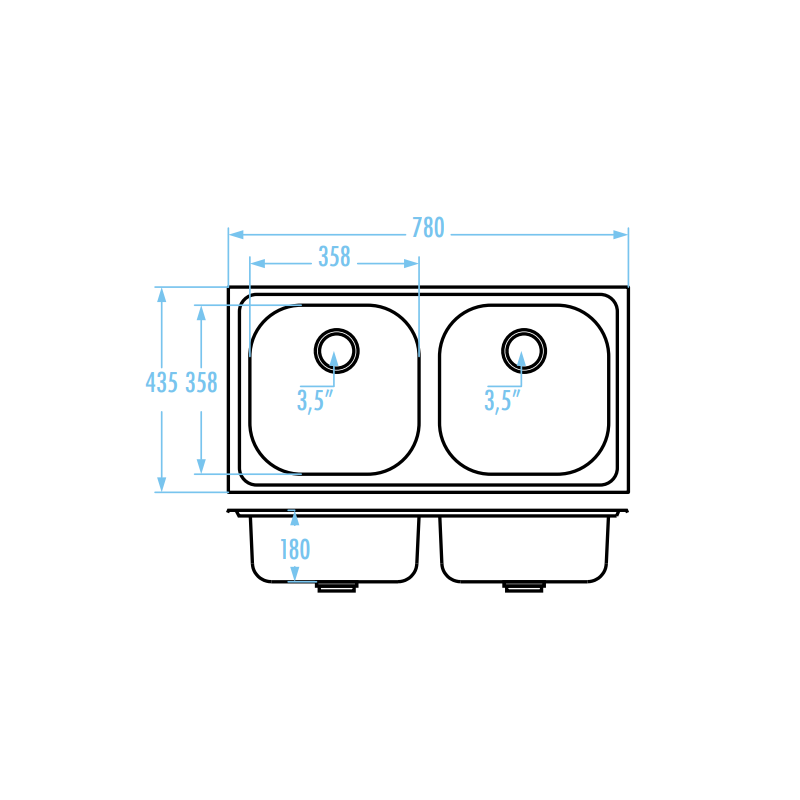 Stylowy Zlewozmywak Inox SKS 020T 78x43 cm - Wytrzymały i Komfortowy!