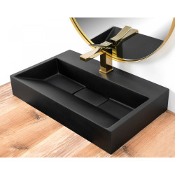 Elegancka Umywalka z Konglomeratu GOYA 60 BLACK - Nowoczesny Styl dla Twojej Łazienki