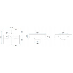 Elegancka Umywalka z Konglomeratu GOYA 60 BLACK - Nowoczesny Styl dla Twojej Łazienki