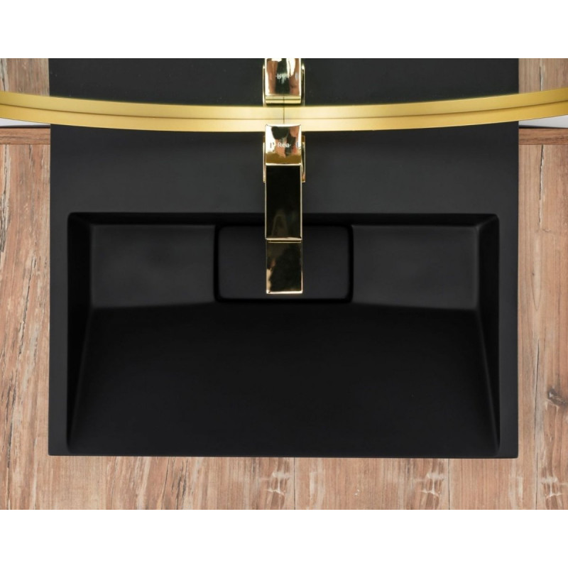Elegancka Umywalka z Konglomeratu GOYA 60 BLACK - Nowoczesny Styl dla Twojej Łazienki