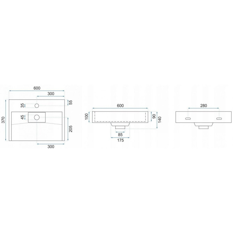 Elegancka Umywalka z Konglomeratu GOYA 60 BLACK - Nowoczesny Styl dla Twojej Łazienki