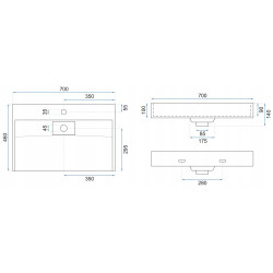 Czarna elegancja - Umywalka konglomeratowa GOYA 70 dla stylowej łazienki