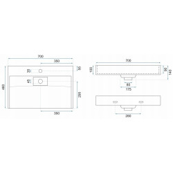 Czarna elegancja - Umywalka konglomeratowa GOYA 70 dla stylowej łazienki
