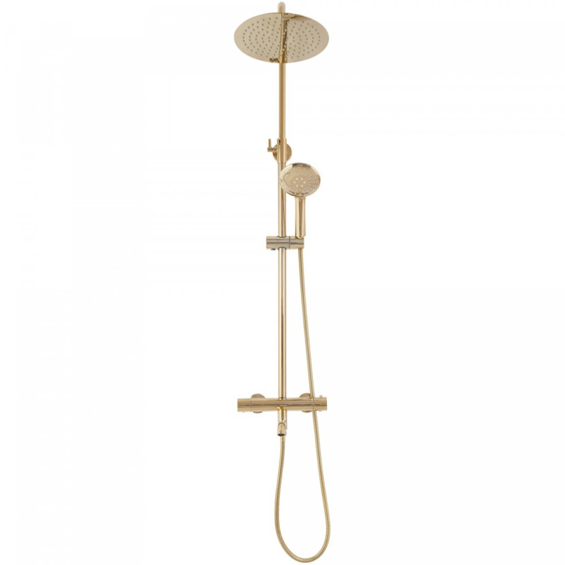 Ekskluzywny Zestaw Prysznicowo-Wannowy Lungo Złoty z Termostatem