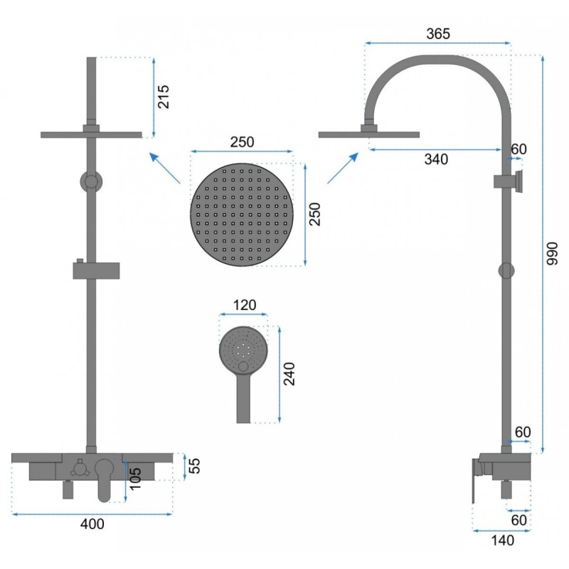 Stylowy Zestaw Prysznicowy VIGO Czarny - Elegancja w Twojej Łazience!