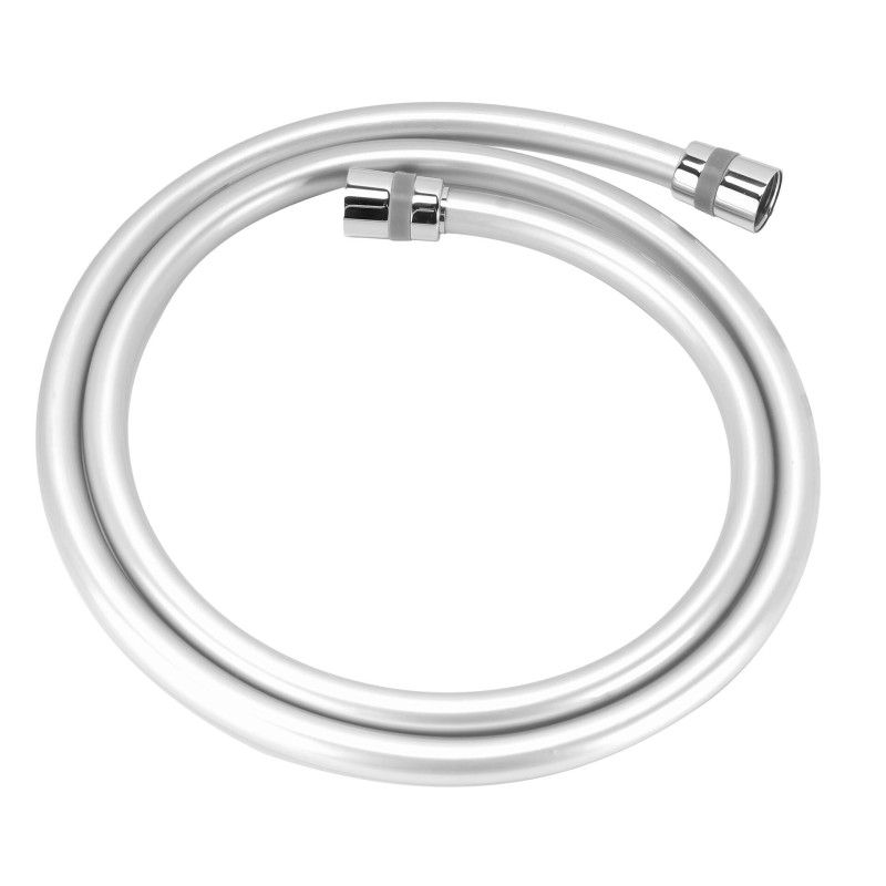 Srebrny Wąż Prysznicowy PVC 150cm z Anti-Twist, Końcówki Stożkowe 1/2"