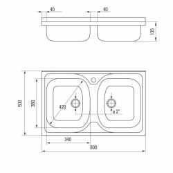 Dwukomorowy zlewozmywak Tango z listwą – Praktyczność i styl w Twojej kuchni!