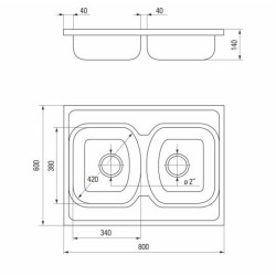 Dwukomorowy zlewozmywak Tango bez ociekacza - nowoczesny design dla Twojej kuchni!
