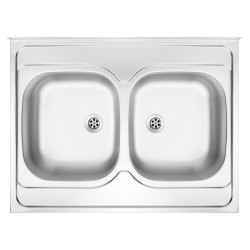 Komfortowy zlewozmywak Tango 2-komorowy z elegancką listwą przyścienną