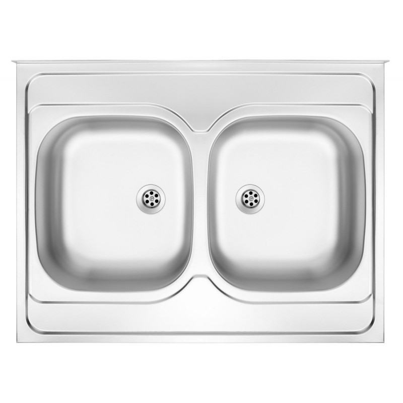 Komfortowy zlewozmywak Tango 2-komorowy z elegancką listwą przyścienną