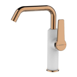 Bateria zlewozmywakowa Alanis: Elegancja Białe Różowe Złoto 230 mm, Niska Jednouchwytowa