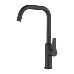 Czarna Bateria Zlewozmywakowa ALANIS z Ruchomą Wylewką - Elegancja i Funkcjonalność!