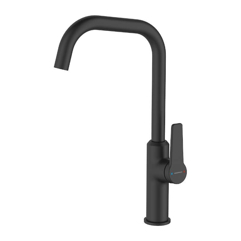 Czarna Bateria Zlewozmywakowa ALANIS z Ruchomą Wylewką - Elegancja i Funkcjonalność!