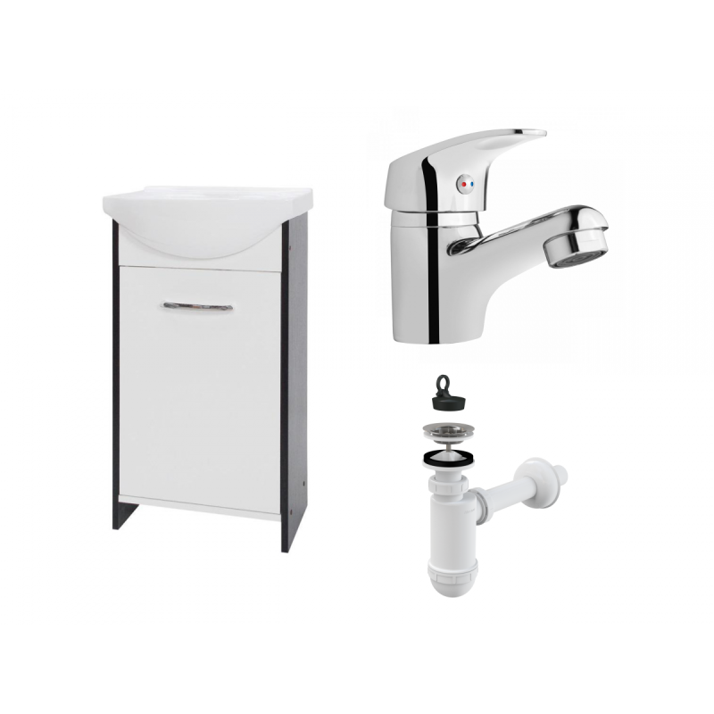 Zestaw Łazienkowy IGA 45: Umywalka z Szafką, Bateria AVA i Syfon - Elegancja i Funkcjonalność