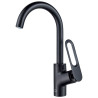 Czarna bateria Tierra z ruchomą wylewką "U" – elegancja i funkcjonalność w Twojej kuchni!